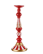 Castiçal Vermelho e Branco Alto