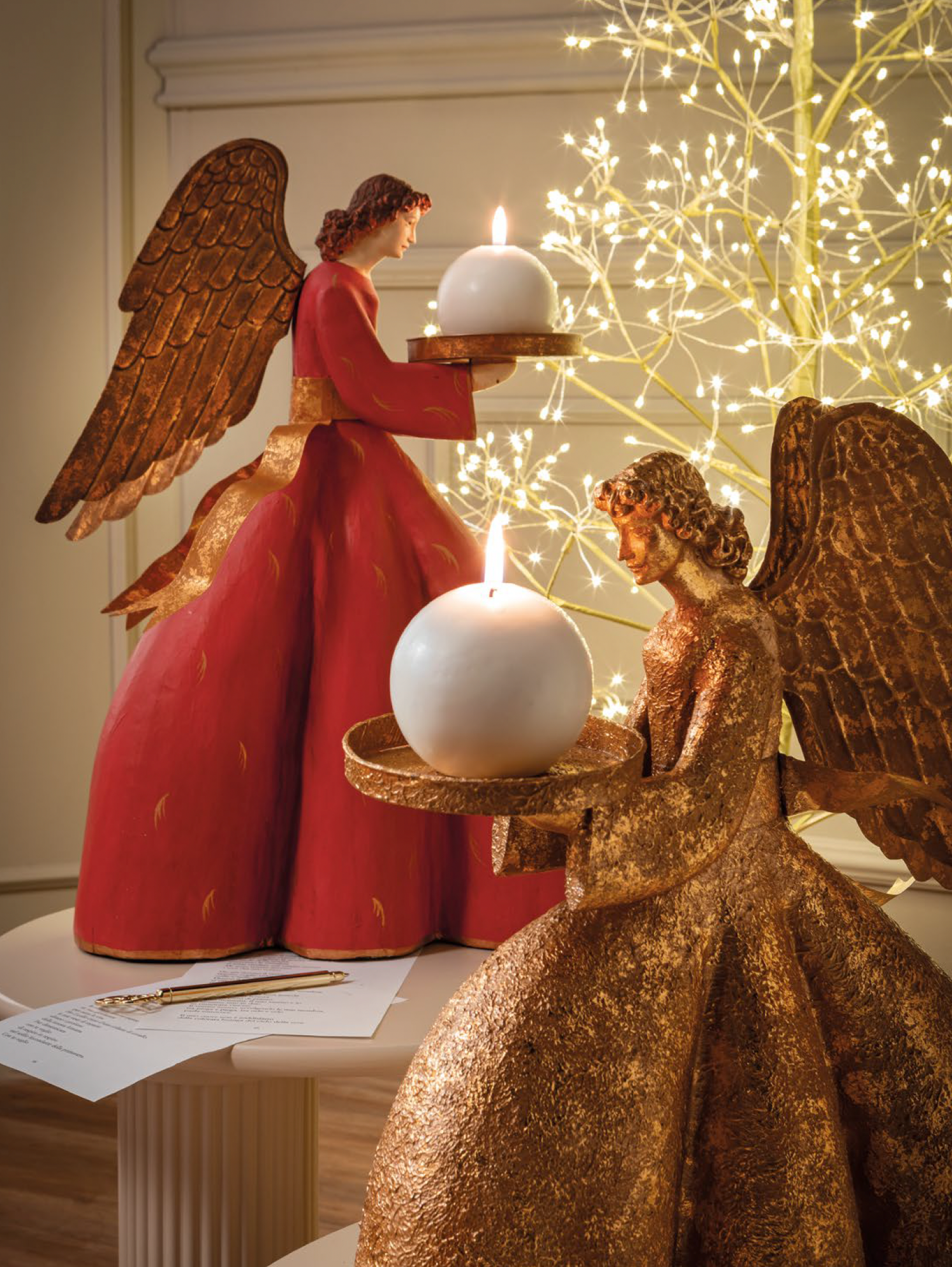 Castiçal Anjo Dourado